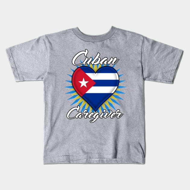 Cuban Caregiver (white font) Kids T-Shirt by WCN Store